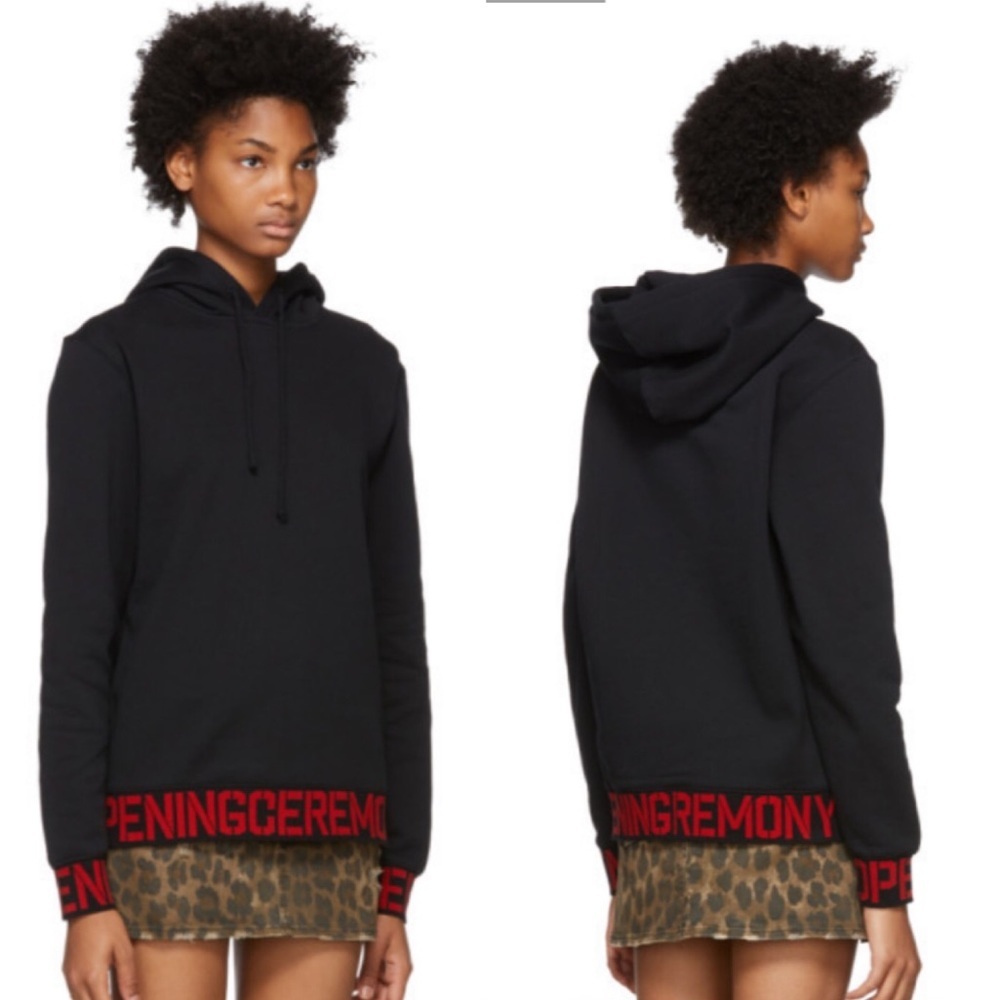 Opening Ceremony NEW Hoodie Sweatshirt Top Shirt Sweater Elastic Logo Cotton S‎